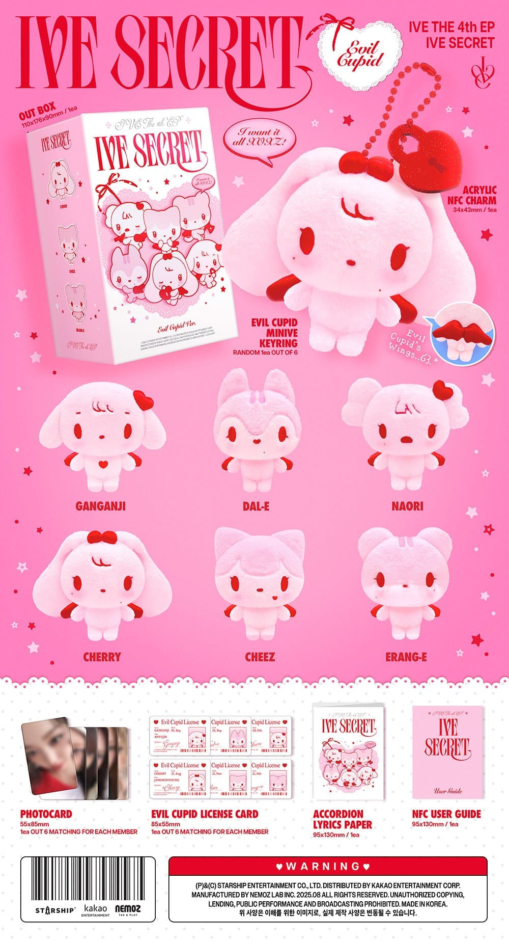 Korea Pop Store IVE - The 4th EP [Ive Secret] (Evil Cupid Ver. Platform) Kawaii Gifts