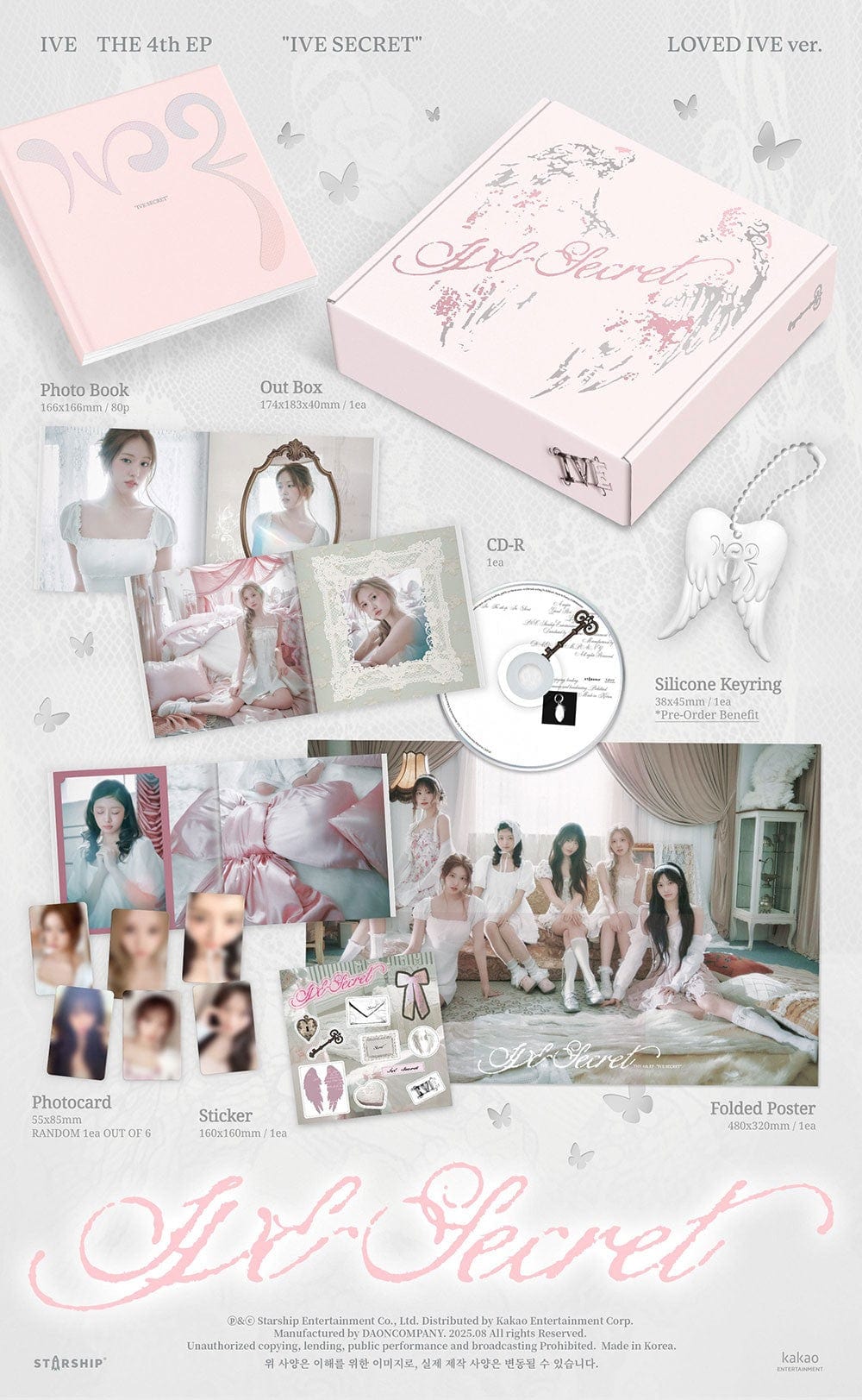 Korea Pop Store IVE - The 4th EP [Ive Secret] (IVE Loved Ver.) Kawaii Gifts