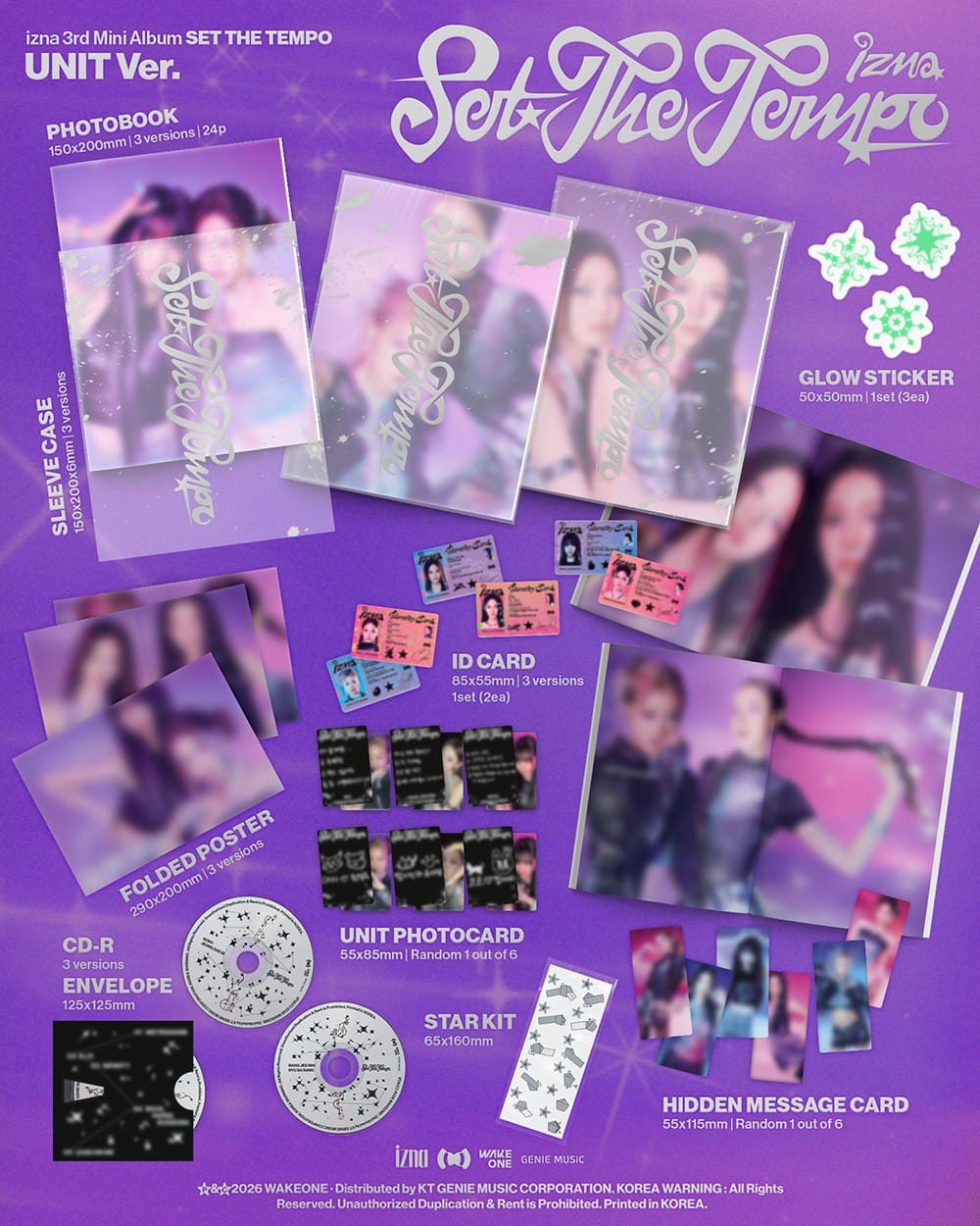 Korea Pop Store IZNA - 3rd Mini Album [Set the Tempo] Unit Ver. Kawaii Gifts 8809704435475