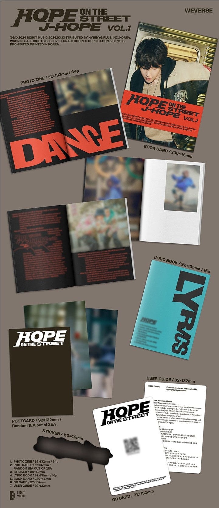 Korea Pop Store J-HOPE - Hope on the Street Vol.1 (Weverse Albums Ver.) Kawaii Gifts 8809985020087