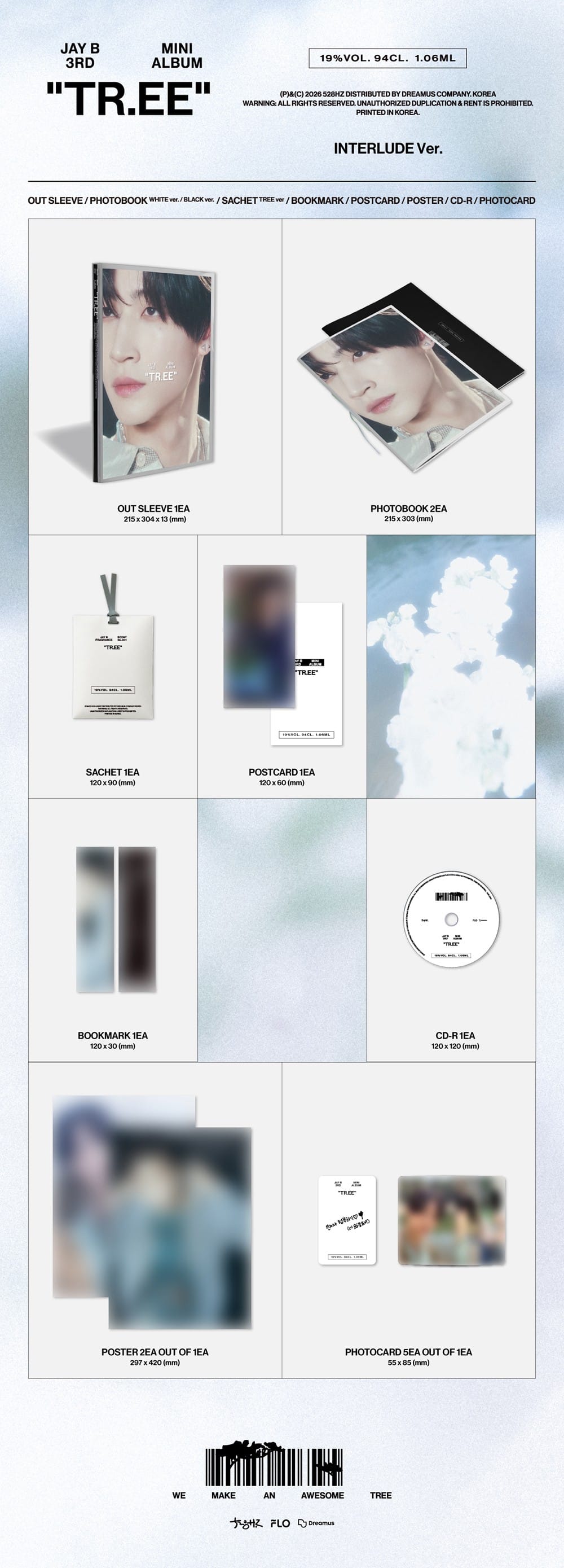 Korea Pop Store JAY B - 3rd Mini Album Tr.ee (Interlude Ver.) Kawaii Gifts 8809954226588