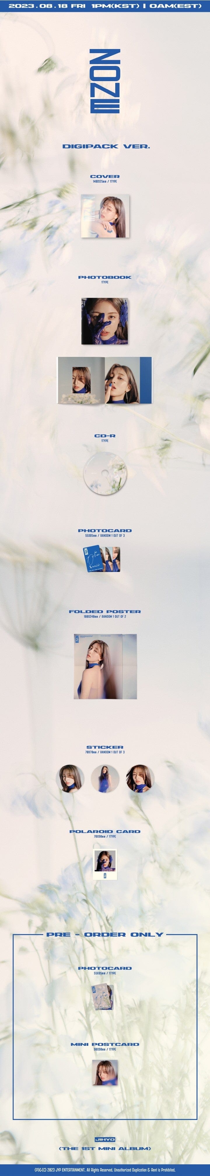 Korea Pop Store JIHYO - Zone (1st Mini Album) (Digipack Ver.) Kawaii Gifts 8809755505462