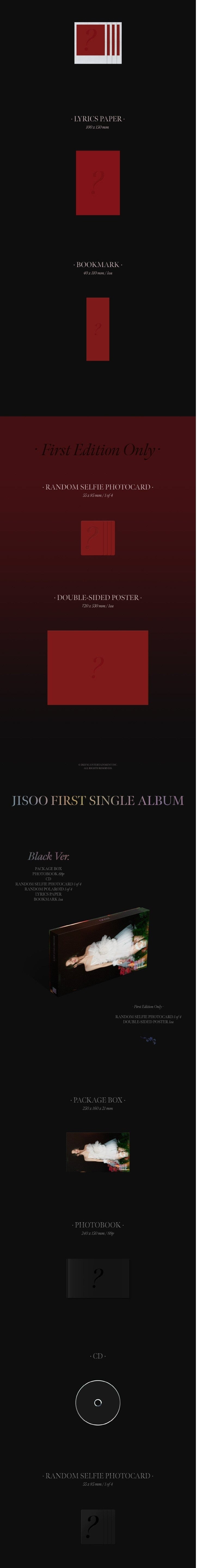 Korea Pop Store Jisoo - Jisoo First Single Album Kawaii Gifts