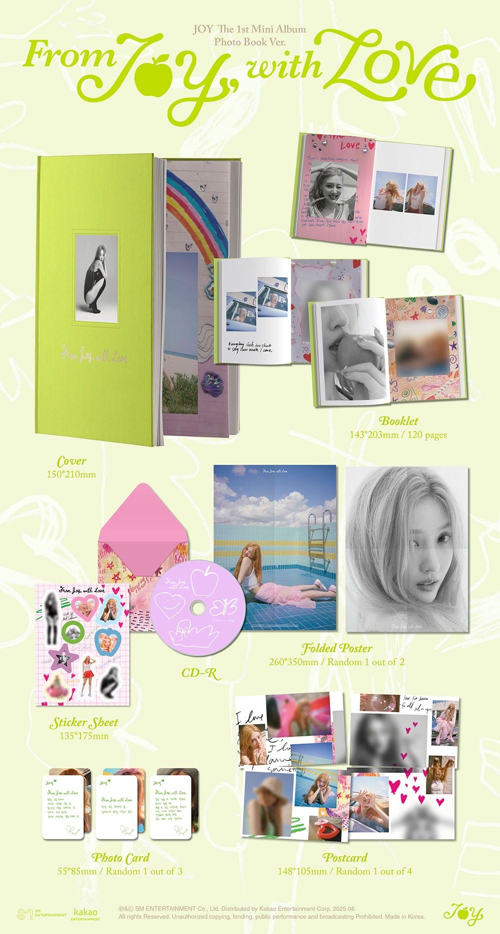 Korea Pop Store JOY - 1st Mini Album [From Joy, With Love] (Photo Book Ver.) Kawaii Gifts