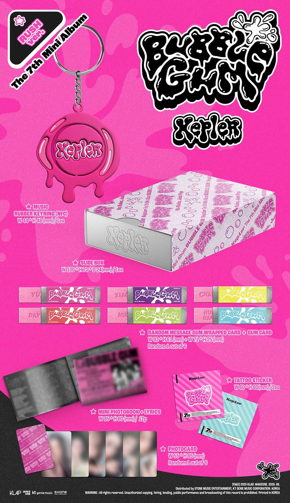 Korea Pop Store KEP1ER - The 7th Mini Album [Bubble Gum] (Rush Ver.) Kawaii Gifts