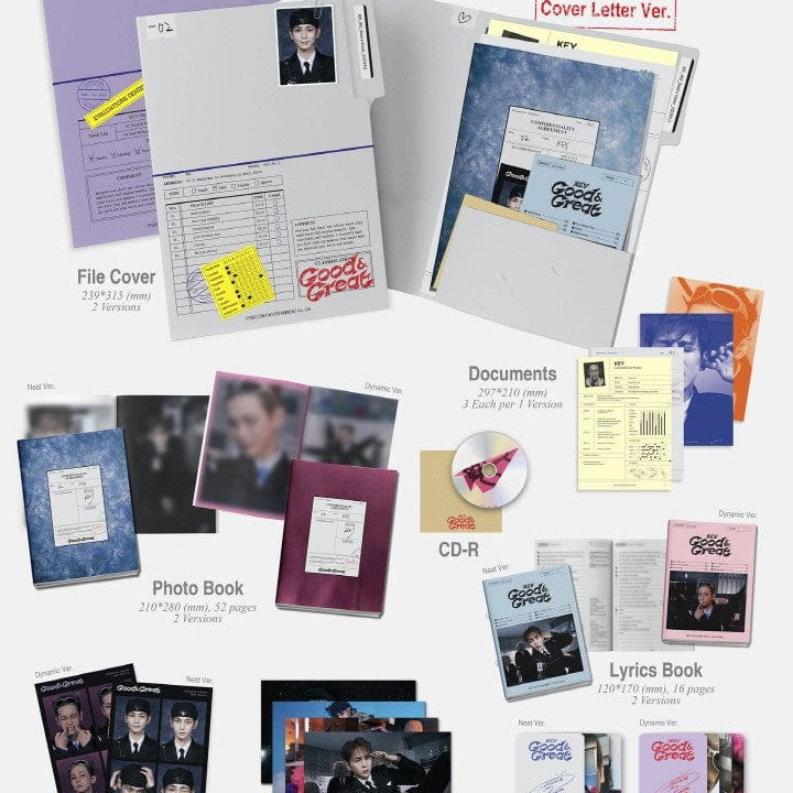 Korea Pop Store [KEY] [Good & Great] 2nd Mini Album (Cover Letter Ver.) Kawaii Gifts 8804775366789