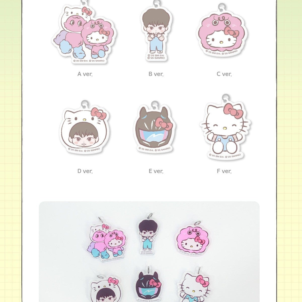 Korea Pop Store [KEY X HELLO KITTY] DIY Key Ring - Acrylic Charm Kawaii Gifts