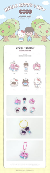 Korea Pop Store [KEY X HELLO KITTY] DIY Key Ring - Acrylic Charm Kawaii Gifts