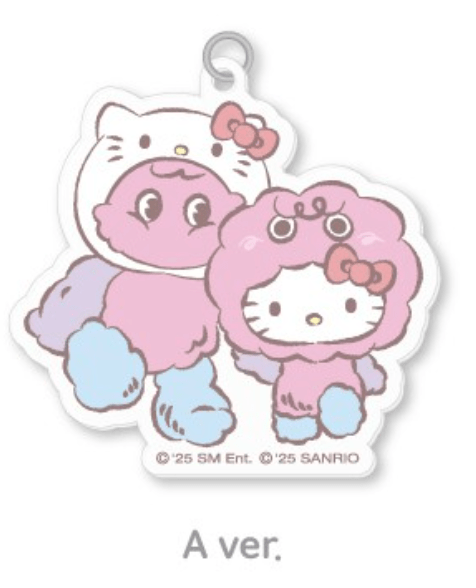 Korea Pop Store [KEY X HELLO KITTY] DIY Key Ring - Acrylic Charm A Ver Kawaii Gifts