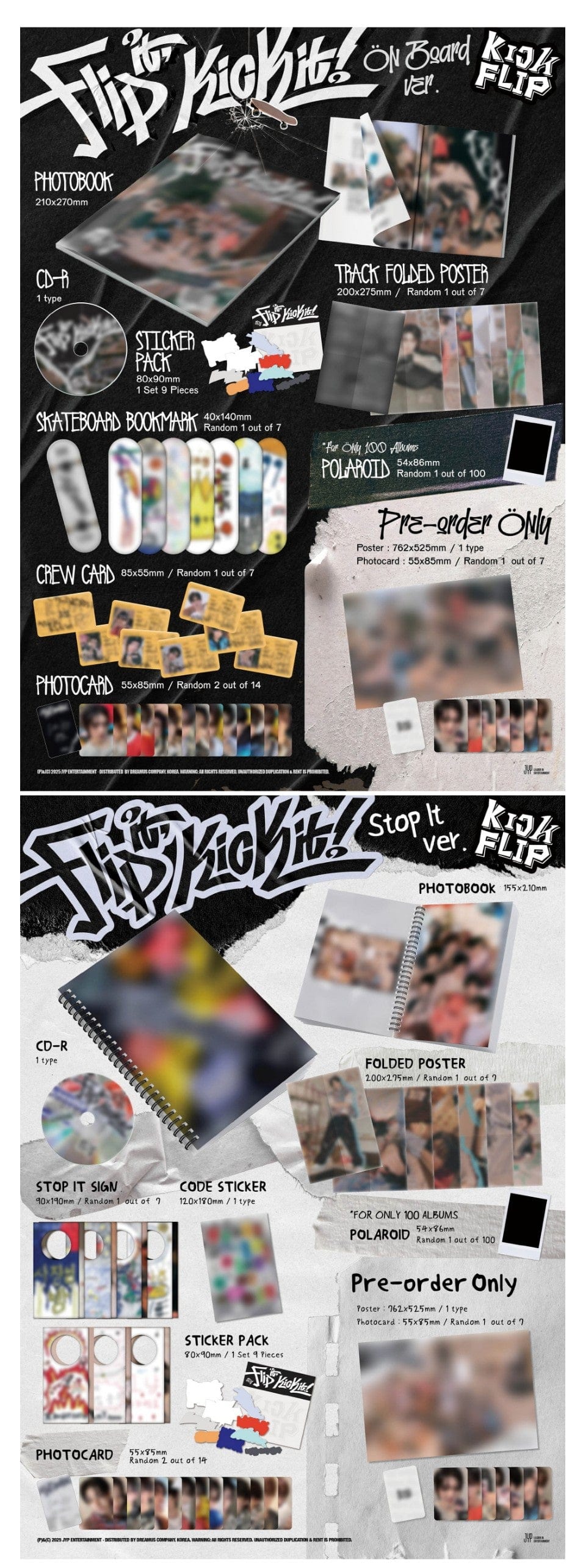 Korea Pop Store KICKFLIP - [Flip It, Kick It] (1st Mini Album) (On Board/Stop It Ver.) Kawaii Gifts