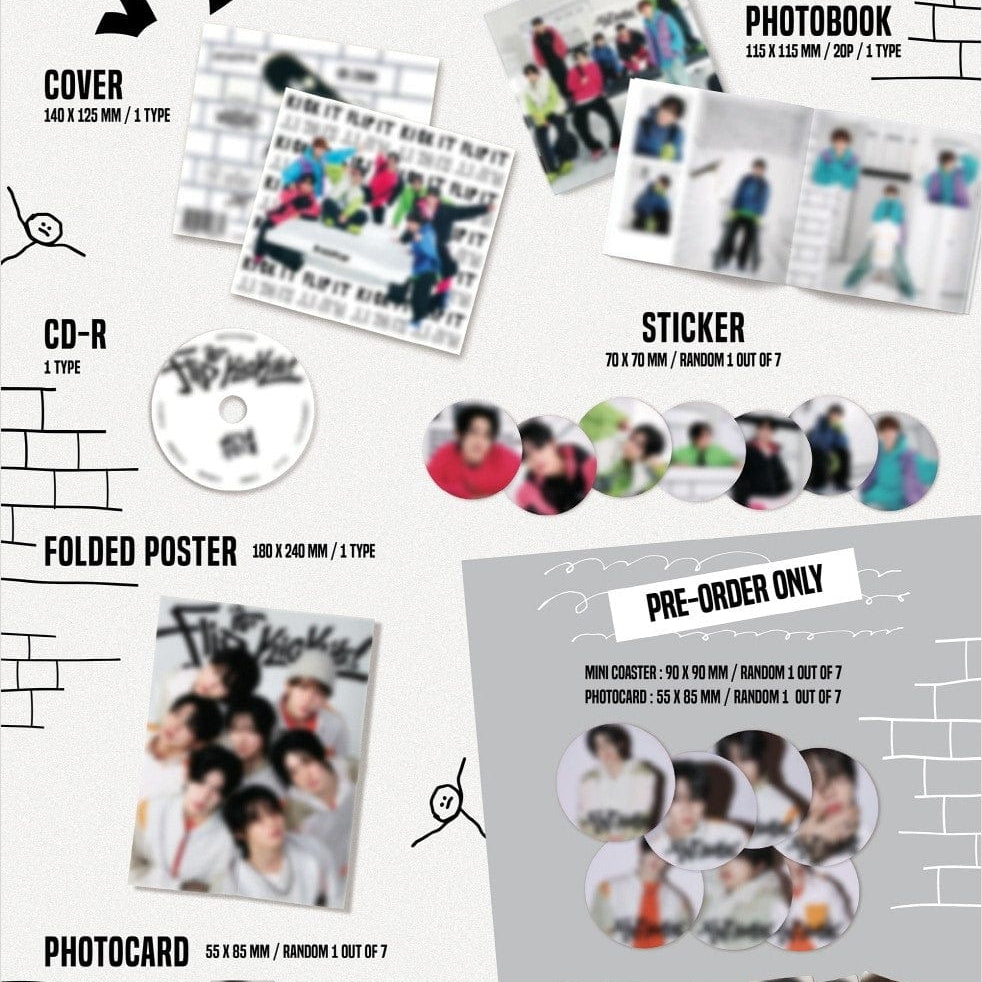 Korea Pop Store KICKFLIP - [Flip It, Kick It] (1st Mini Album) (Umm Great Ver.) Digipack Ver. Kawaii Gifts