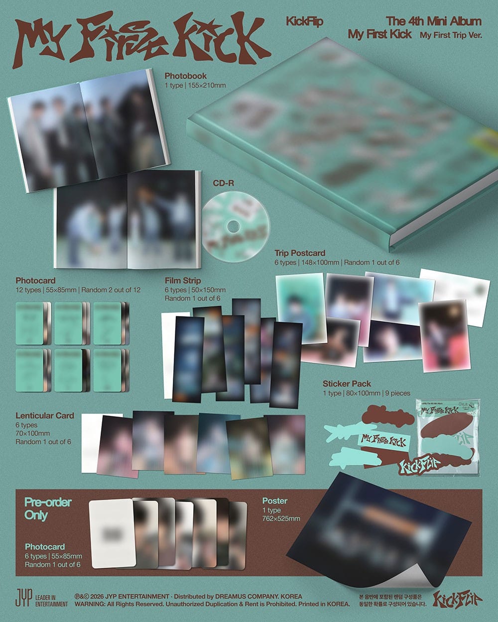 Korea Pop Store KICKFLIP - My First Kick (My First Trip Ver.) Kawaii Gifts