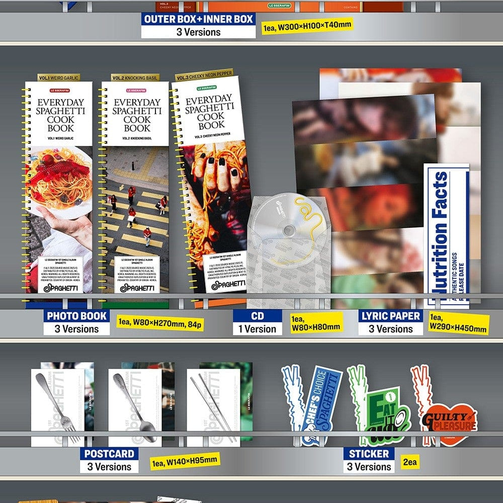 Korea Pop Store LE SSERAFIM - 1st Single Album 'Spaghetti' Kawaii Gifts