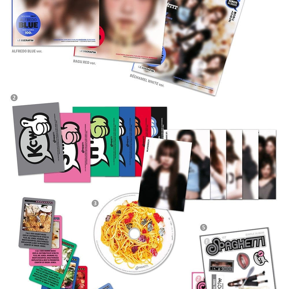 Korea Pop Store LE SSERAFIM - 1st Single Album 'Spaghetti' (Compact Ver.) Kawaii Gifts