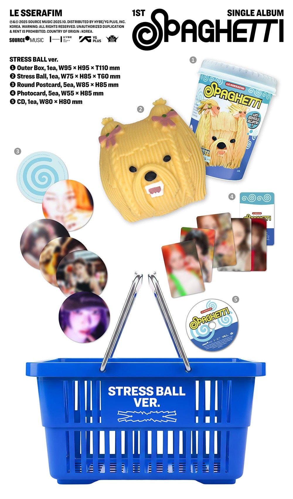 LE SSERAFIM - 1st Single Album 'Spaghetti' (Stress Ball Ver
