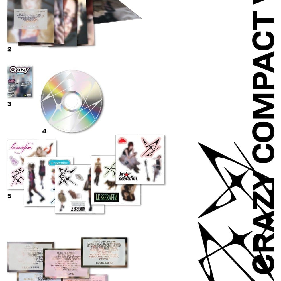 Korea Pop Store LE SSERAFIM - [Crazy] (4th Mini Album) (Compact Ver.) Kawaii Gifts