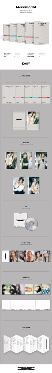 Korea Pop Store LE SSERAFIM - [Easy] (3rd Mini Album) (Compact Ver.) Kawaii Gifts 8809973501178