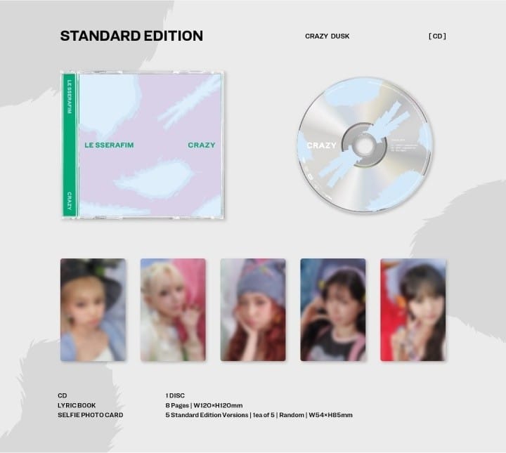 Korea Pop Store LE SSERAFIM - Japan 3rd Single 'Crazy' Standard Edition Kawaii Gifts