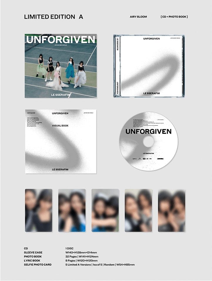 Korea Pop Store [LE SSERAFIM] JP 2nd Single [Unforgiven] Limited A Kawaii Gifts 4988031579985