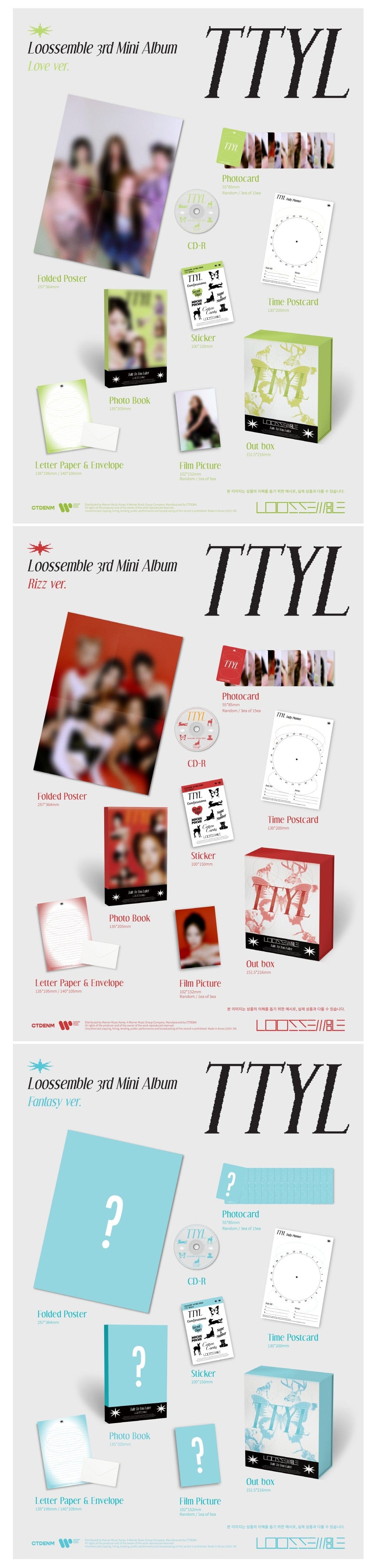 Korea Pop Store LOOSSEMBLE - [TTYL] (3nd Mini Album) Kawaii Gifts 8809957310406