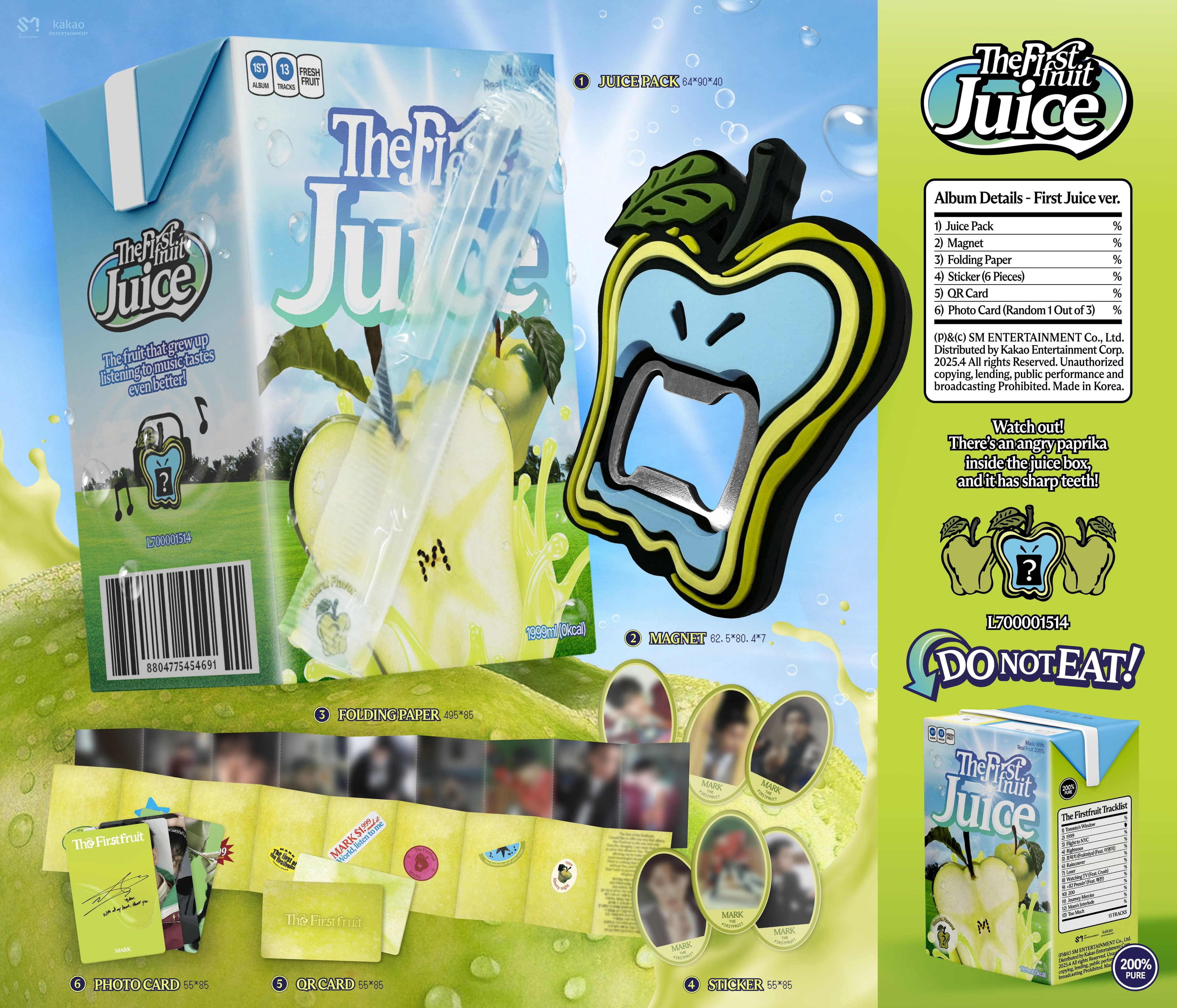 Korea Pop Store MARK - [The Firstfruit] (1st Album) First Juice Ver. (Smart Album) Kawaii Gifts