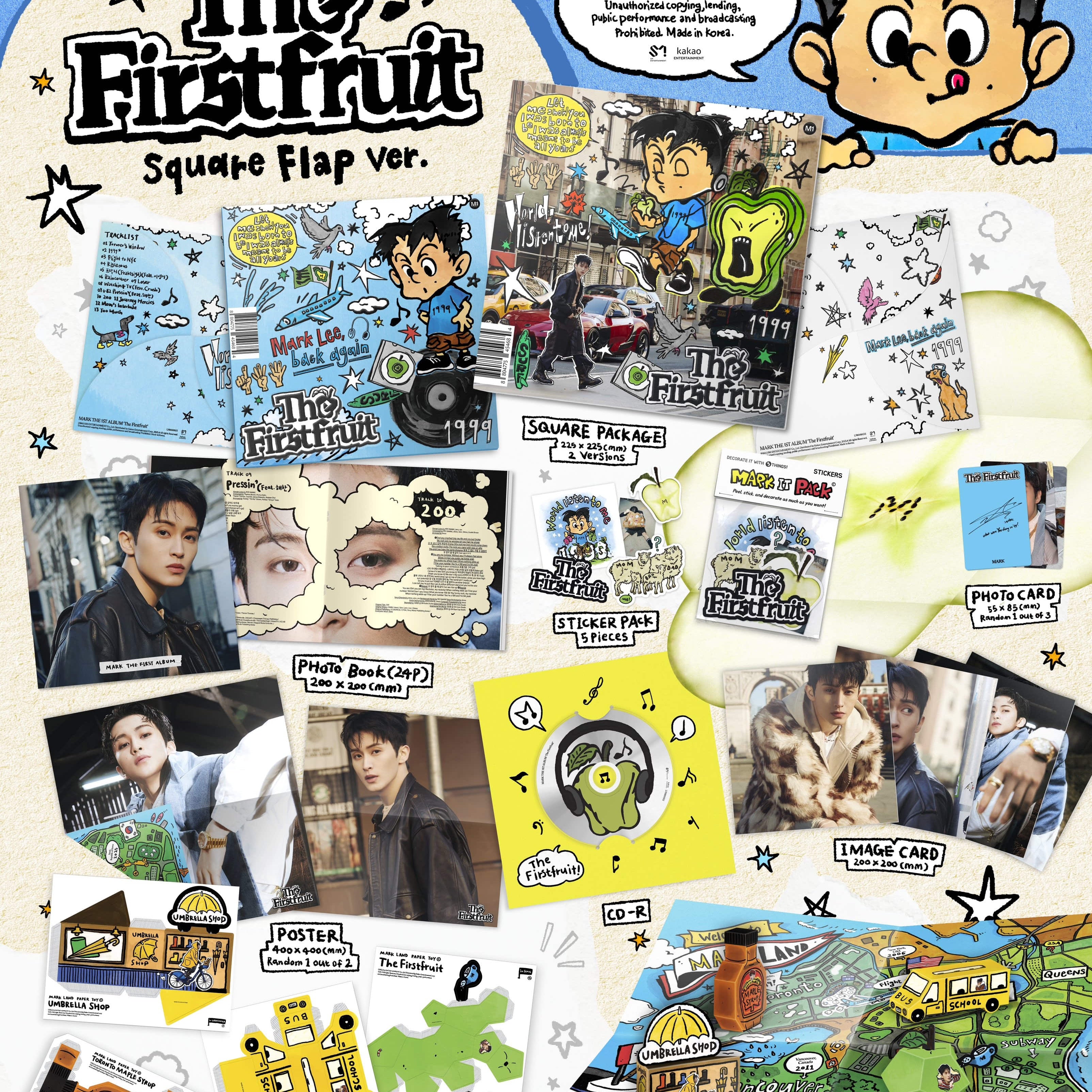 Korea Pop Store MARK - [The Firstfruit] (1st Album) Square Flap Ver. Kawaii Gifts