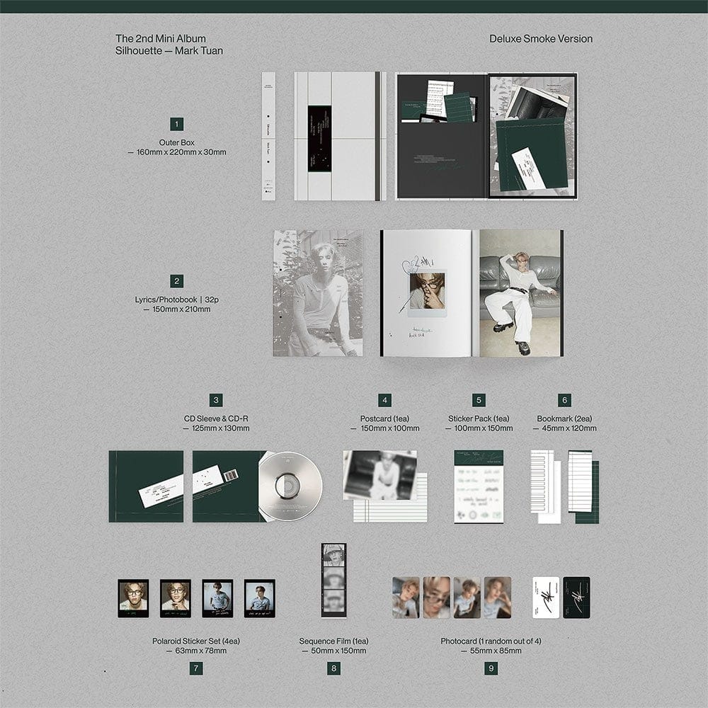 Korea Pop Store Mark Tuan - Silhouette (Smoke Deluxe Ver.) Kawaii Gifts