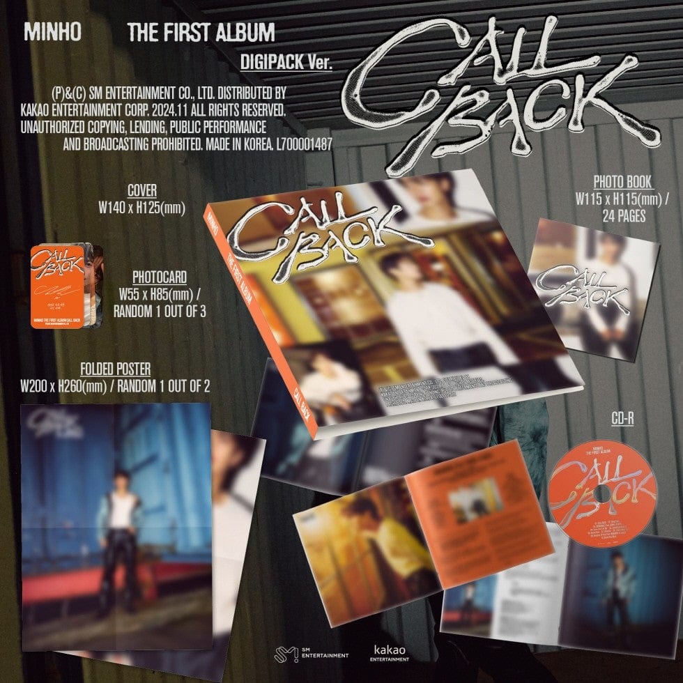 Korea Pop Store MINHO - Vol.1 [Call Back] Digipack Ver. Kawaii Gifts