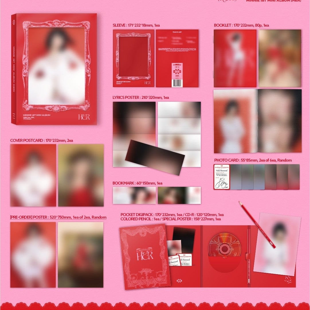 Korea Pop Store MINNIE - 1st Mini Album [Her] Kawaii Gifts