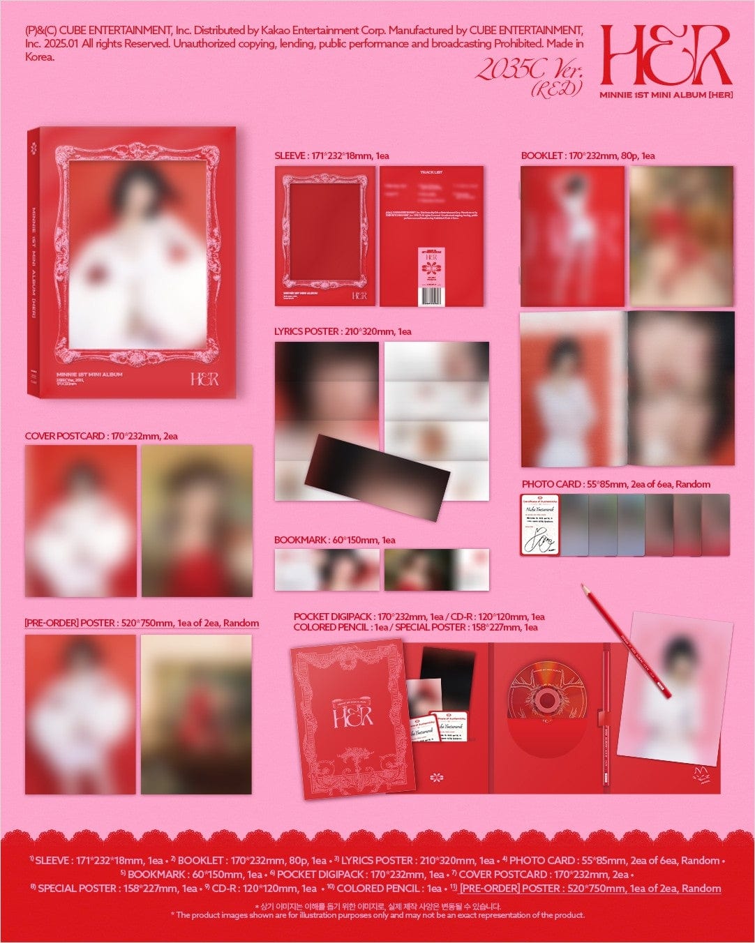 Korea Pop Store MINNIE - 1st Mini Album [Her] Kawaii Gifts