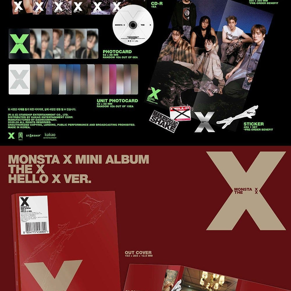 Korea Pop Store MONSTA X - Mini Album [The X] Kawaii Gifts 8804775456800