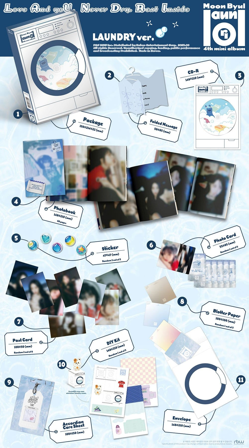 Korea Pop Store MOON BYUL - 4th Mini Album [Laundri] (Laundry Ver.) Kawaii Gifts