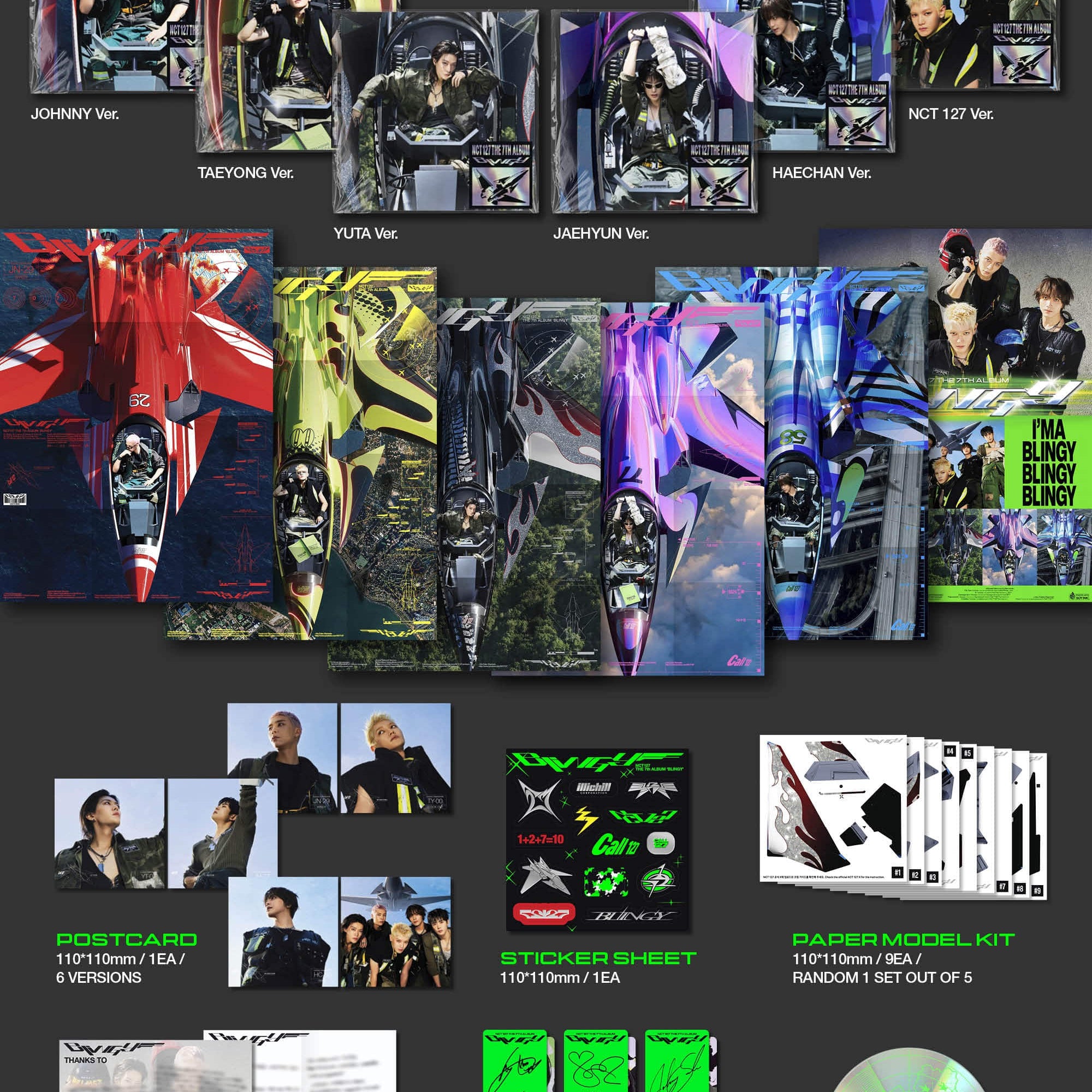 Korea Pop Store NCT 127 - The 7th Album [Blingy] (Jet Poster Ver.) Kawaii Gifts