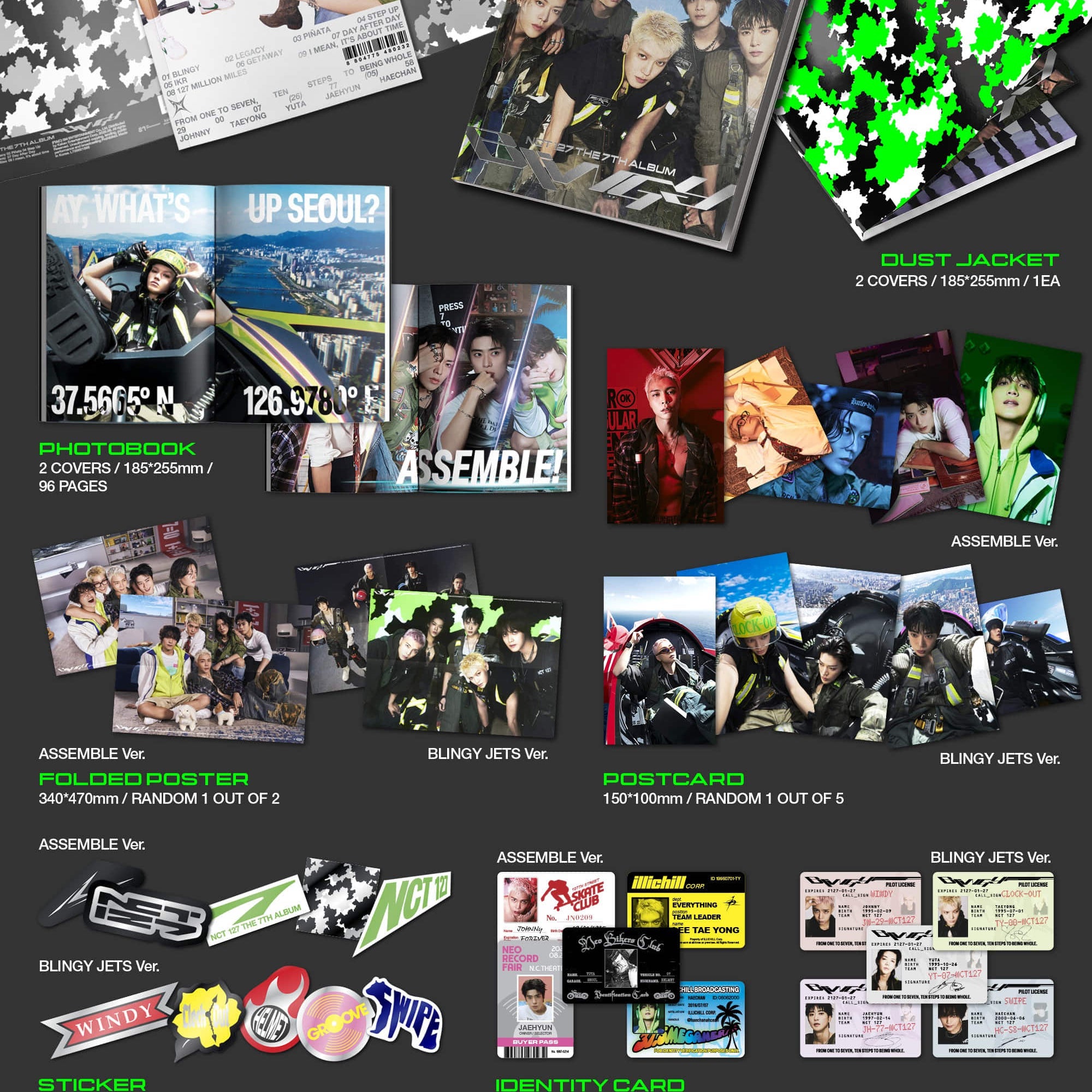Korea Pop Store NCT 127 - The 7th Album [Blingy] (Photobook Ver.) Kawaii Gifts
