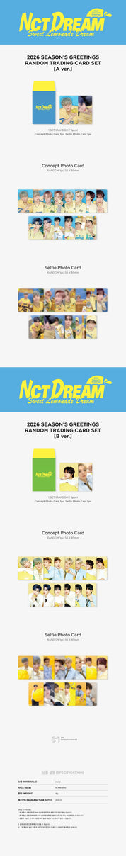 Korea Pop Store [NCT Dream] Random Trading Card Set - 2026 SM A Ver. Kawaii Gifts