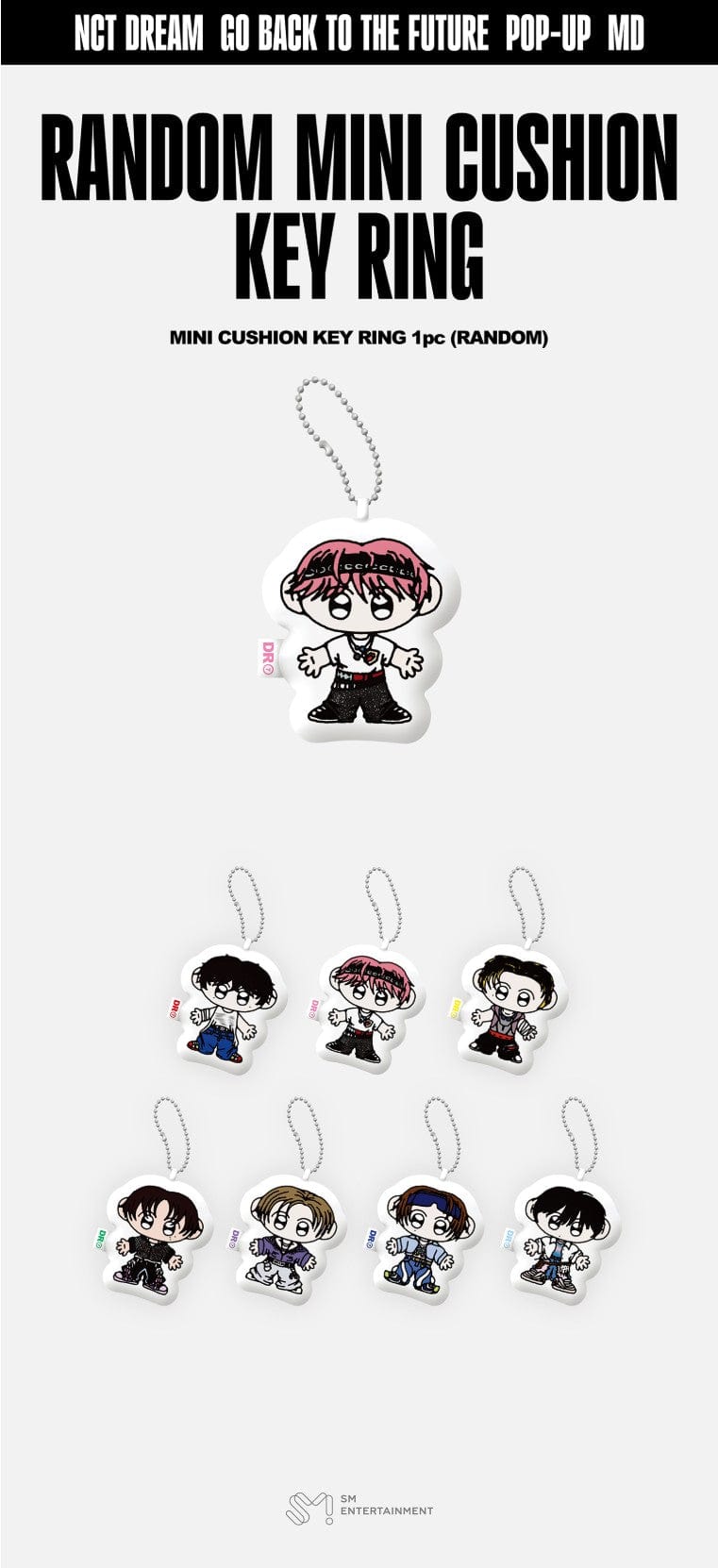 Korea Pop Store [NCT DREAM] Timer Riders - Random Mini Cushion Key Ring Kawaii Gifts