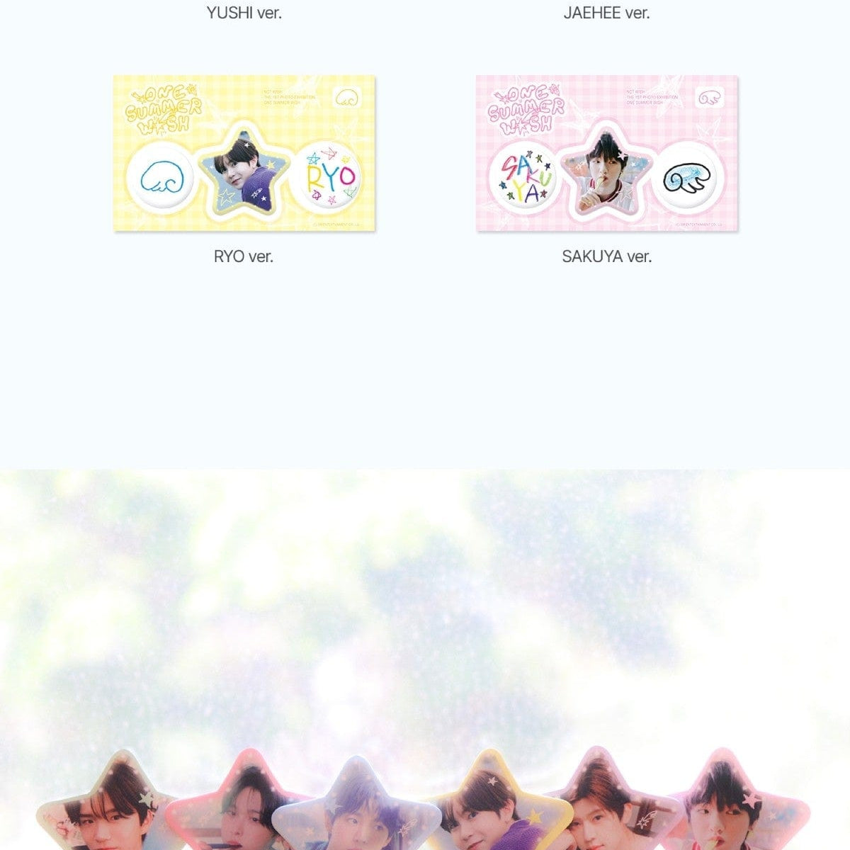 Korea Pop Store [NCT WISH] [One Summer Wish] Pin Button Set Kawaii Gifts