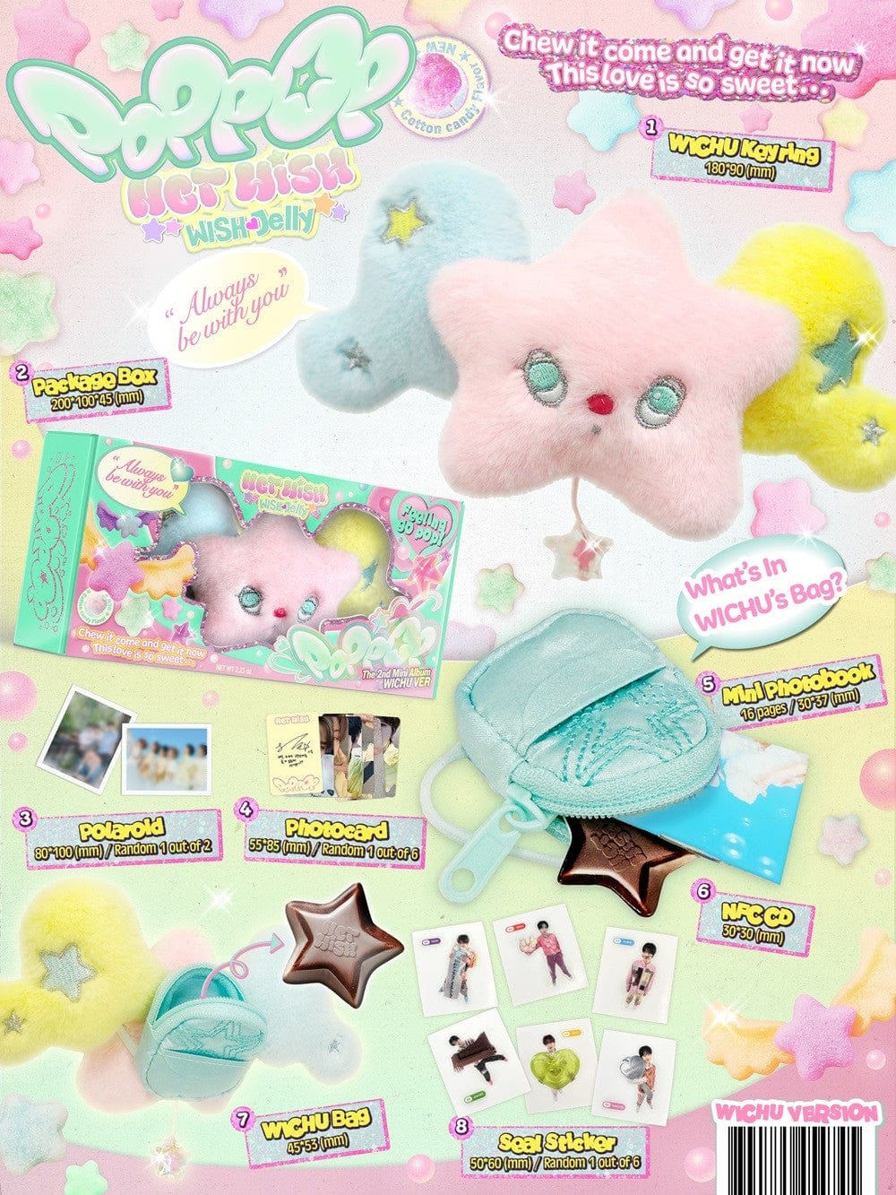 Korea Pop Store NCT WISH - [Poppop] (2nd Mini Album) (Wichu Ver.) Kawaii Gifts