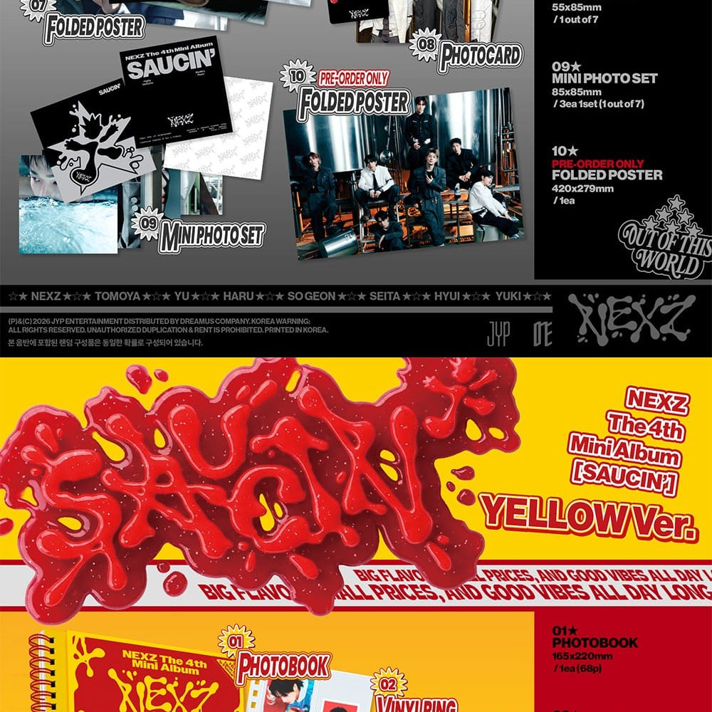 Korea Pop Store NEXZ - The 4th Mini Album 'Saucin' Kawaii Gifts 8800371190490
