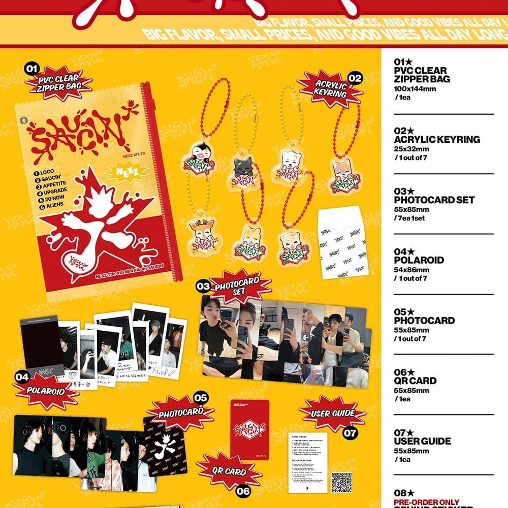 Korea Pop Store NEXZ - The 4th Mini Album 'Saucin' (Photo Pack Ver.) Kawaii Gifts 8800371190537