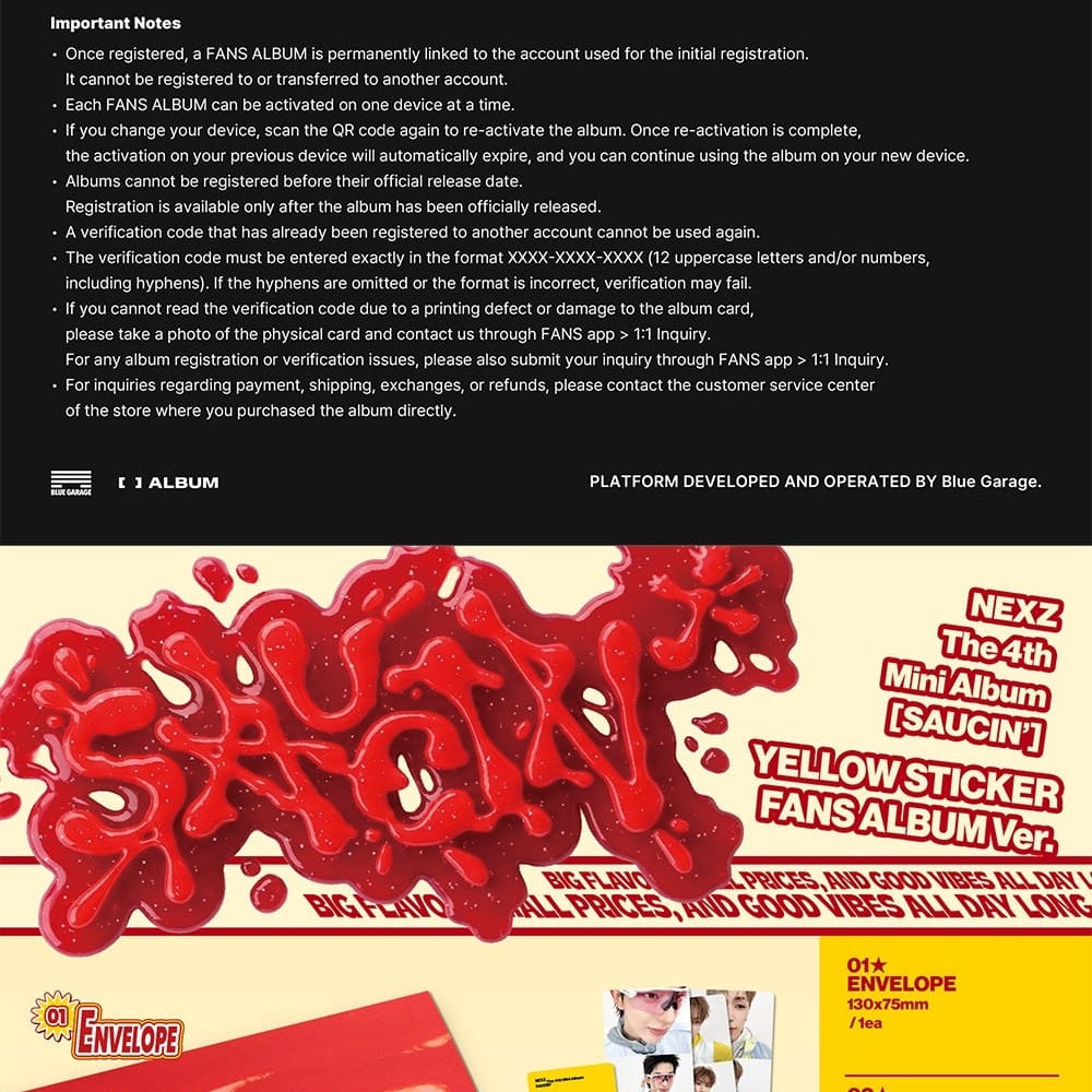 Korea Pop Store NEXZ - The 4th Mini Album 'Saucin' (Sticker Fans Album Ver.) Kawaii Gifts 8800371190520