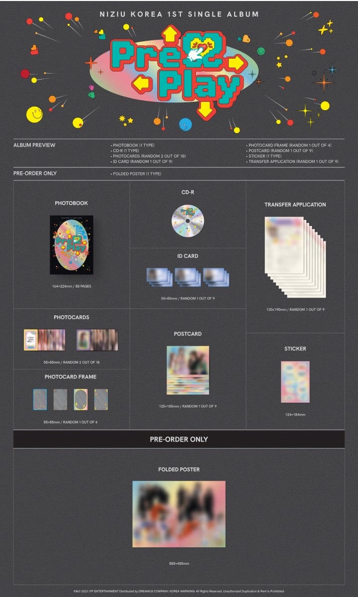 Korea Pop Store NiziU - Press Play (1st Single Album) (Limited Ver.) Kawaii Gifts 8809755505721