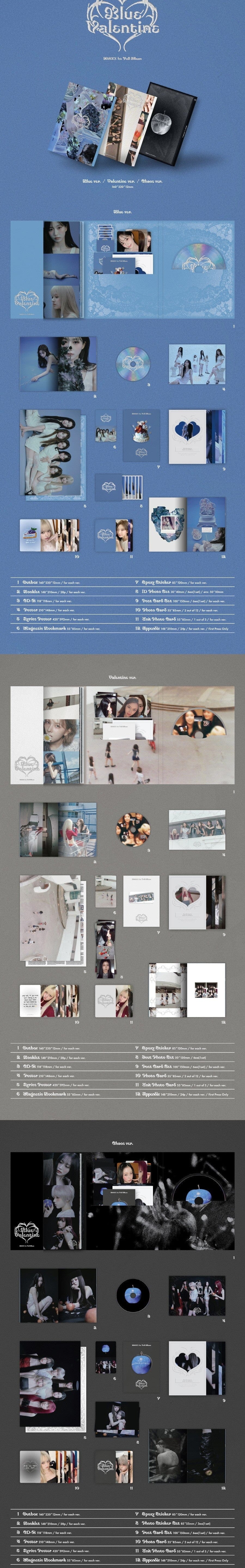 Korea Pop Store NMIXX - 1st Full Album [Blue Valentine] Kawaii Gifts