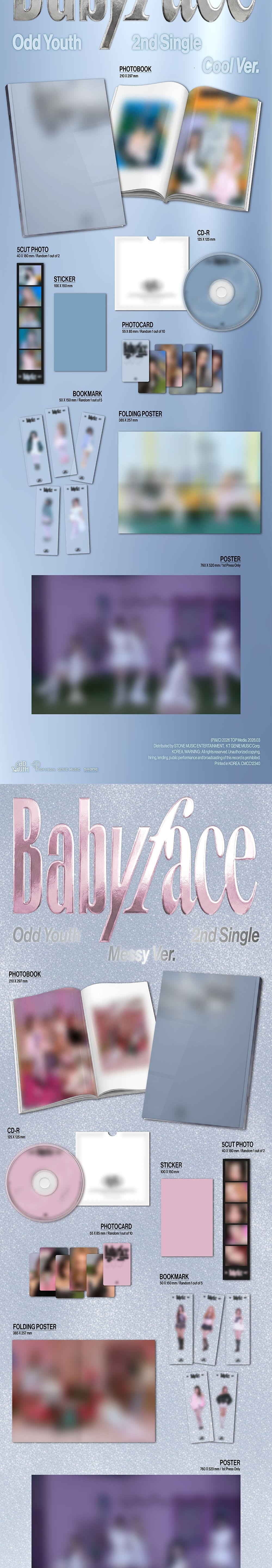 Korea Pop Store Odd Youth - 2nd Single [Babyface] Kawaii Gifts