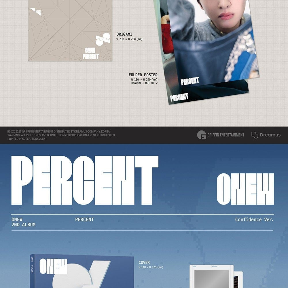 Korea Pop Store ONEW - 2nd Album [Percent] (Digipack Ver.) Kawaii Gifts 8809954227936