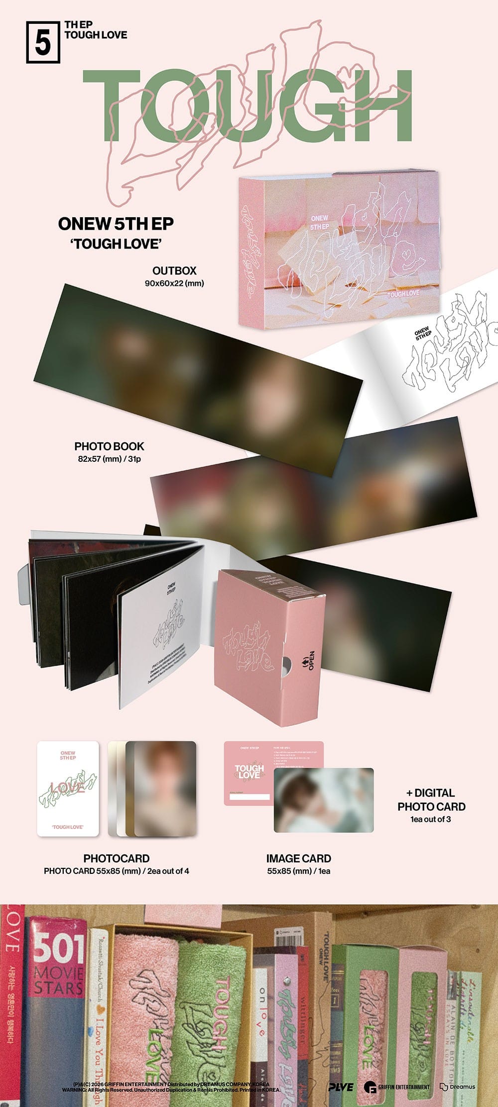 Korea Pop Store ONEW - 5th EP Tough Love (Pocket Book Ver.) Kawaii Gifts