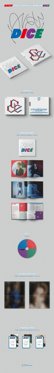 Korea Pop Store ONEW - Dice (2nd Mini Album) Digipack Ver. Kawaii Gifts 8809755508562