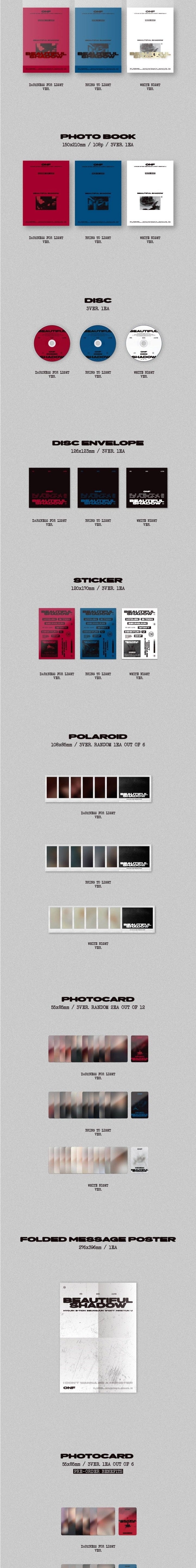 Korea Pop Store ONF - [Beautiful Shadow] (8th Mini Album) Kawaii Gifts 8804775369469