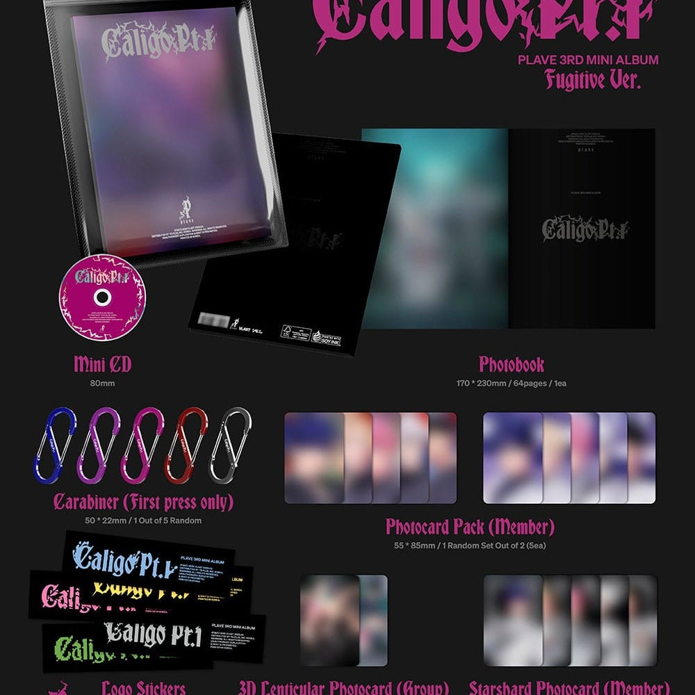 Korea Pop Store PLAVE - 3rd Mini Album [Caligo Pt.1] Fugitive Ver. Kawaii Gifts