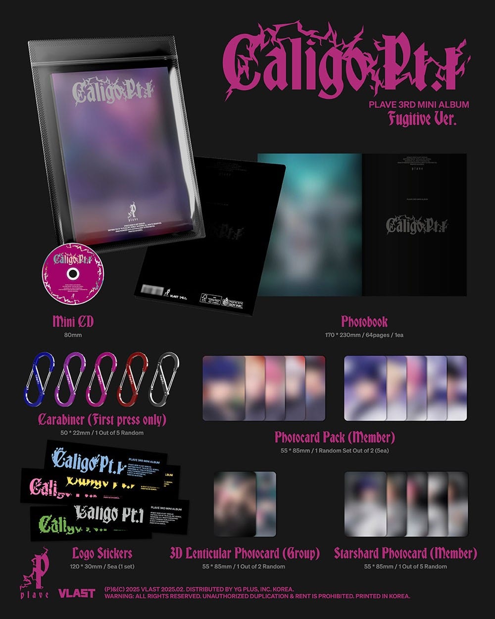 Korea Pop Store PLAVE - 3rd Mini Album [Caligo Pt.1] Fugitive Ver. Kawaii Gifts